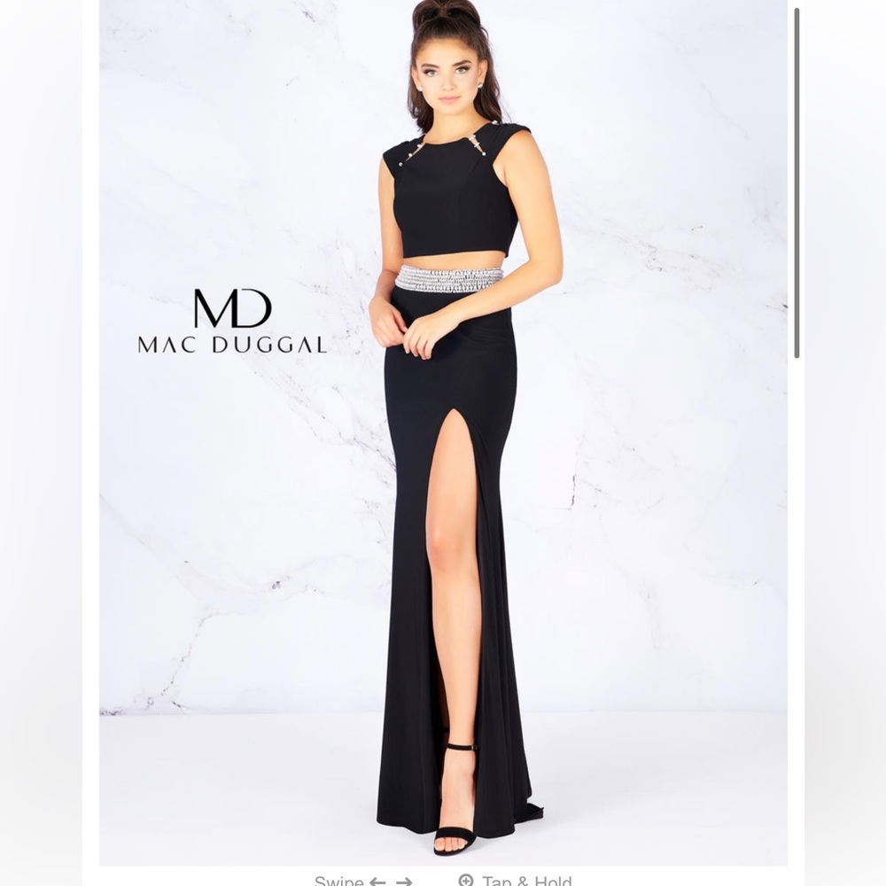 Mac duggal 2 piece pearl gown